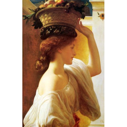 Frederic Leighton Girl With A Basket Of Fruit