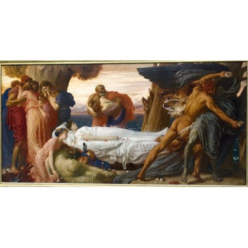 Frederic Leighton Herkül Alcestis Bedeni İçin Ölümle Güreşiyor
