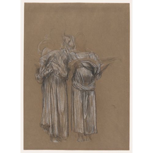 Frederic Leighton Study Of Three Standing Draped Female Figures For Music