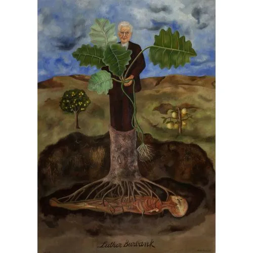Frida Kahlo Luther Burbank Portresi Sürrealizm Frida Kahlo Luther Burbank Portresi Sürrealizm Sanat Akımları Kanvas Efektli Tablo, Resim Kağıdı Baskısı, Reprodüksiyon