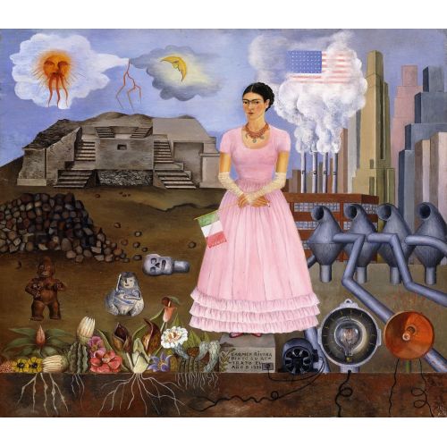 Frida Kahlo, Meksika İle Birleşik Devletler Arasındaki Sınır Çizgisinde Otoportre