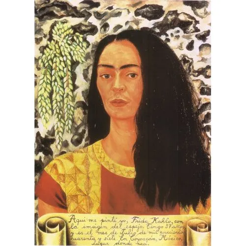 Frida Kahlo Gevşek Saçlı Otoportre Sürrealizm Frida Kahlo Gevşek Saçlı Otoportre Sürrealizm Sanat Akımları Kanvas Efektli Tablo, Resim Kağıdı Baskısı