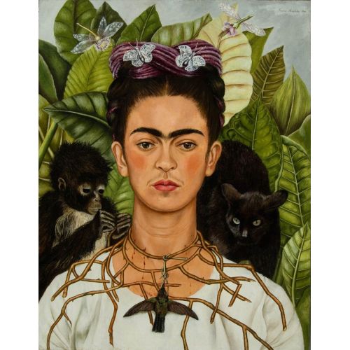 Frida Kahlo, Elf Portrait With Thorn Necklace And Hummingbird