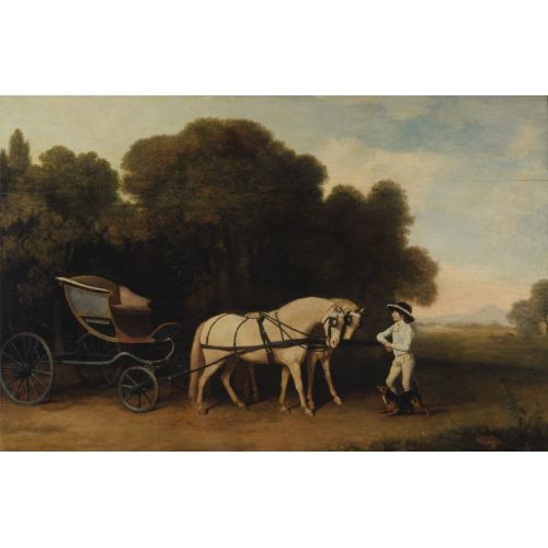 George Stubbs, Bir Çift Kremalı Midilli Ve Kararlı Bir Delikanlı İle Fayton George Stubbs, Bir Çift Kremalı Midilli Ve Kararlı Bir Delikanlı İle Fayton