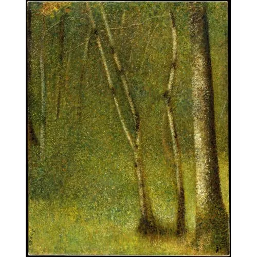 Georges Seurat, The Forest At Pontaubert Puantilism Art Movements Canvas, Drawing Paper Prints, Reproduction Oil Painting and