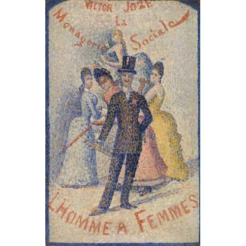 Georges Seurat, The Ladies Puantilism Georges Seurat, The Ladies Puantilism Art Movements Canvas, Drawing Paper Prints, Reproduction Oil Painting and High Resolution