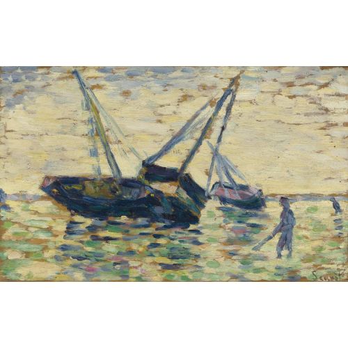 Georges Seurat, Trois Bateaux Et Un Marin