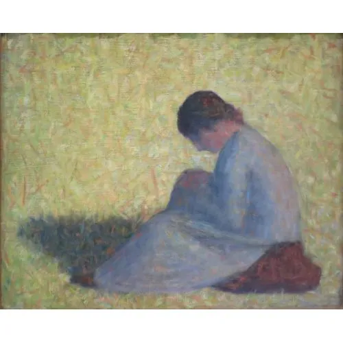 Georges Seurat, Contadina Seduta Sull Erba