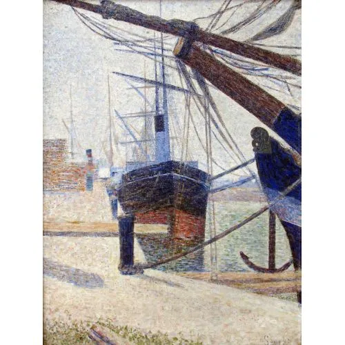 Georges Seurat, Hafen Von Honfleur Anagoria Puantilism Georges Seurat, Hafen Von Honfleur Anagoria Puantilism Art Movements Canvas, Drawing Paper Prints, Reproduction Oil Painting and