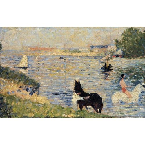 Georges Seurat, Horses In The Water Georges Seurat, Horses In The Water