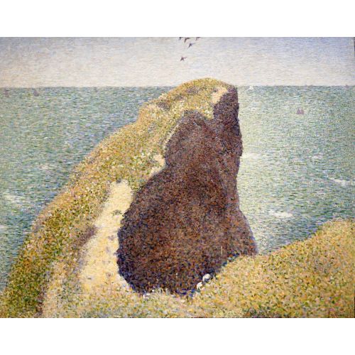 Georges Seurat, Il Bec Du Hoc Grandcamp Puantilism Georges Seurat, Il Bec Du Hoc Grandcamp Puantilism Art Movements Canvas, Drawing Paper Prints, Reproduction Oil Painting and High