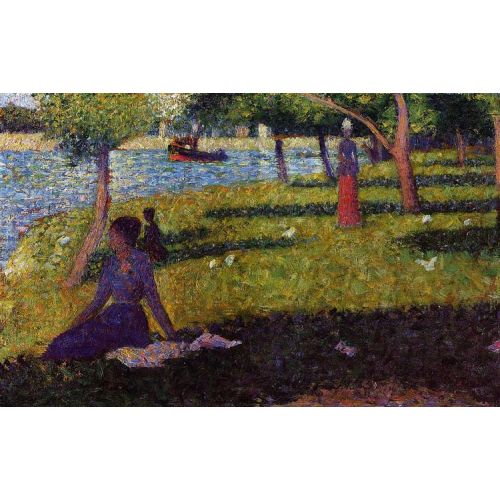 Georges Seurat, Seated And Standing Woman Oil Painting
