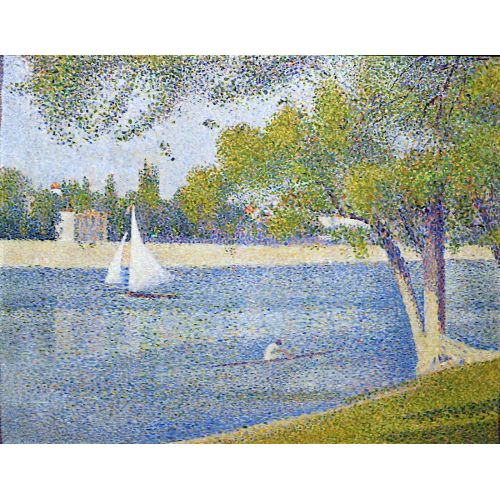 Georges Seurat, La Seine A La Grande Jatte Puantilism Georges Seurat, La Seine A La Grande Jatte Puantilism Art Movements Canvas, Drawing Paper Prints, Reproduction Oil Painting and