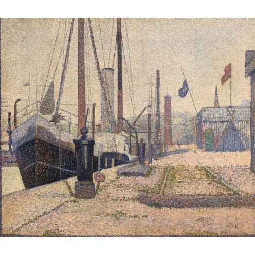 Georges Seurat, Port Dhonfleur Puantilism Georges Seurat, Port Dhonfleur Puantilism Art Movements Canvas, Drawing Paper Prints, Reproduction Oil Painting and High