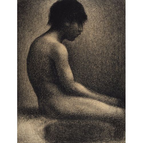 Georges Seurat, 'Une Baignade' İçin Çıplak Çalışma Oturumu