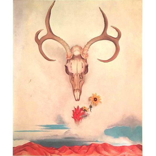 Georgia Okeeffe, Skull Modernism Art Movements Canvas, Drawing Paper Prints, Reproduction Oil Painting and High Resolution Image