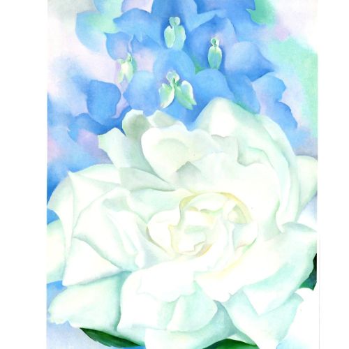 Georgia O'keeffe, White Rose With Larkspur Georgia O'keeffe, White Rose With Larkspur