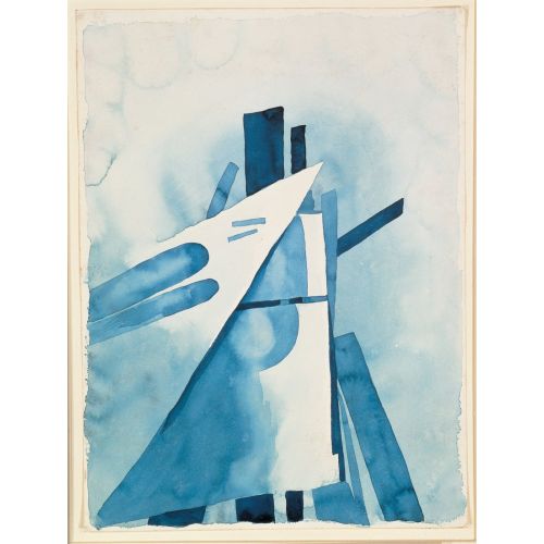 Georgia Okeeffe, Blue Shapes Abstract Art Movements Canvas, Drawing Paper Prints, Reproduction Oil Painting and High Resolution