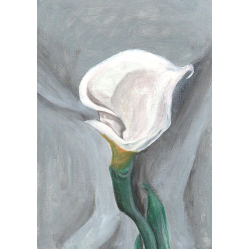 Georgia Okeeffe, Calla Lily Turned Away Modernism Art Movements Canvas, Drawing Paper Prints, Reproduction Oil Painting and High