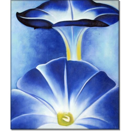 Georgia Okeeffe, Flowers Blue 3d Image Modernism Art Movements Canvas, Drawing Paper Prints, Reproduction Oil Painting and High