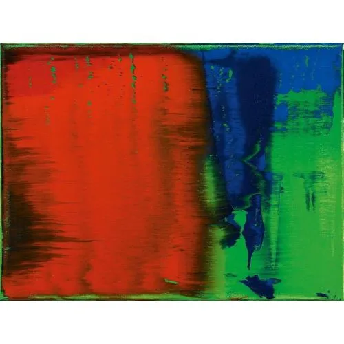Gerhard Richter, Soyut Tablo Yeşil Mavi Kırmızı 789-84 Soyut Sanat Akımları Kanvas Efektli Tablo, Resim Kağıdı