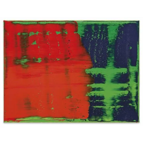Gerhard Richter, Soyut Tablo Yeşil, Mavi, Kırmızı Soyut Sanat Akımları Kanvas Efektli Tablo, Resim Kağıdı Baskısı