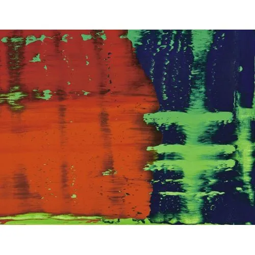 Gerhard Richter, Soyut Tablo Yeşil, Mavi, Kırmızı 789-43 Soyut Sanat Akımları Kanvas Efektli Tablo, Resim Kağıdı