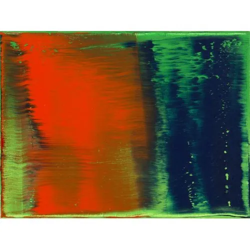 Gerhard Richter, Soyut Tablo Yeşil, Mavi, Kırmızı 1993 Soyut Sanat Akımları Kanvas Efektli Tablo, Resim Kağıdı