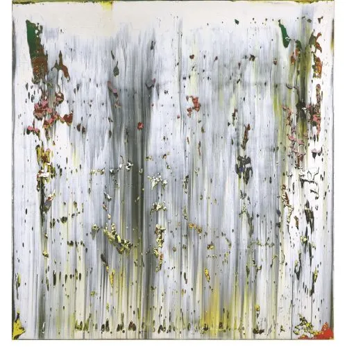 Gerhard Richter, Soyut Tablo Gri Beyaz 687-3 Soyut Sanat Akımları Kanvas Efektli Tablo, Resim Kağıdı Baskısı