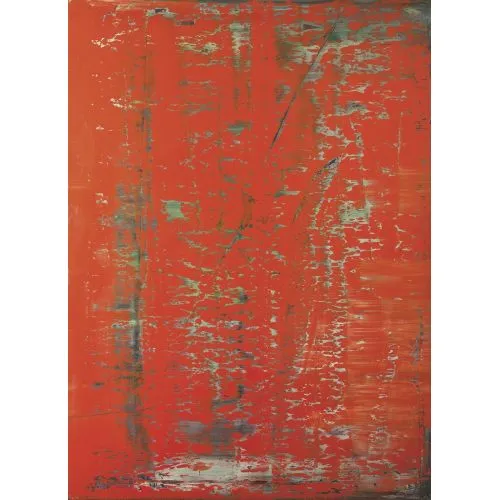 Gerhard Richter, Soyut Tablo Kırmızı 743-1 Soyut Sanat Akımları Kanvas Efektli Tablo, Resim Kağıdı Baskısı