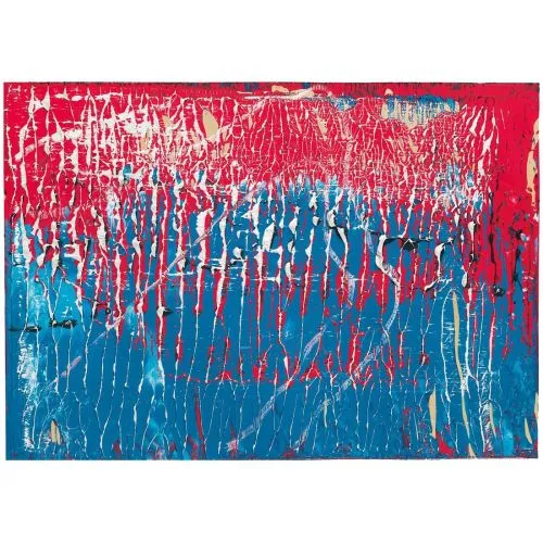 Gerhard Richter, Soyut Tablo Mavi Ve Kırmızı 1988 Soyut Sanat Akımları Kanvas Efektli Tablo, Resim Kağıdı Baskısı