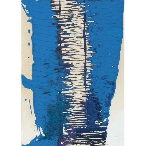 Gerhard Richter, Soyut Tablo, İsimsiz, Mavi 1994 Soyut Sanat Akımları Kanvas Efektli Tablo, Resim Kağıdı Baskısı