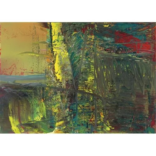 Gerhard Richter, Soyut Tablo 595-3, 1986 Soyut Sanat Akımları Kanvas Efektli Tablo, Resim Kağıdı Baskısı, Reprodüksiyon