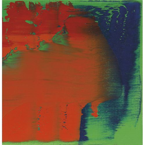 Gerhard Richter, Abstraktes Bild Grun, Blau, Rot Abstract Art Movements Canvas, Drawing Paper Prints, Reproduction Oil Painting