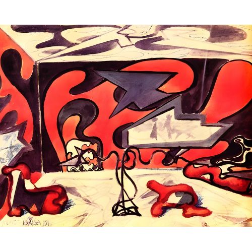 Giacomo Balla, Oturma Odası Mobilyaları Tasarımı Fütürizm Giacomo Balla, Oturma Odası Mobilyaları Tasarımı Fütürizm Sanat Akımları