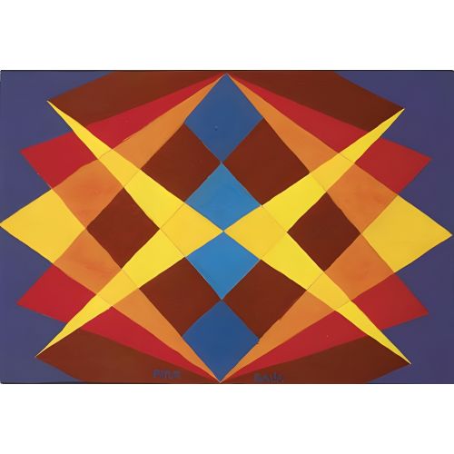 Giacomo Balla, İç İçe Geçmiş Prizmatik Motif Fütürizm Giacomo Balla, İç İçe Geçmiş Prizmatik Motif Fütürizm Sanat Akımları