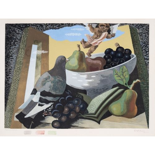 Gino Severini, Nature morte au pigeon, poires et raisins Futurism Gino Severini, Nature morte au pigeon, poires et raisins Futurism Art Movements