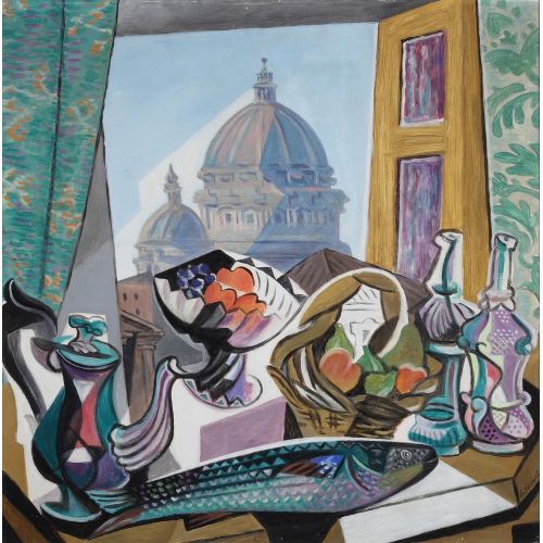 Gino Severini, Aziz Petrus Kubbeli Natürmort Fütürizm Gino Severini, Aziz Petrus Kubbeli Natürmort Fütürizm Sanat Akımları