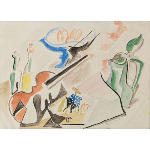 Gino Severini, Kemanlı Natürmort İçin Etüt Fütürizm Gino Severini, Kemanlı Natürmort İçin Etüt Fütürizm Sanat Akımları