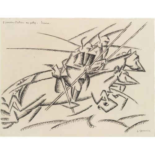 Gino Severini, Two Italian Lancers at a Gallop Futurism Gino Severini, Two Italian Lancers at a Gallop Futurism Art Movements