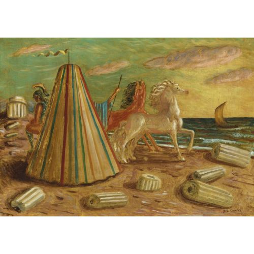 Giorgio De Chirico, Accampamento Romano In Riva Al Mare Giorgio De Chirico, Accampamento Romano In Riva Al Mare