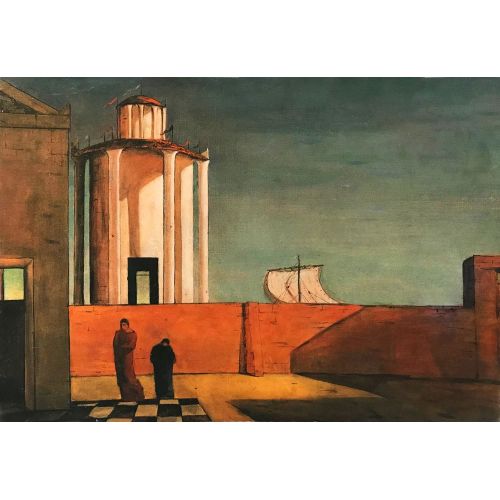 Giorgio De Chirico, Enigma Of The Arrival And The Afternoon Surrealism Giorgio De Chirico, Enigma Of The Arrival And The Afternoon Surrealism Art Movements Canvas, Drawing Paper Prints, Reproduction