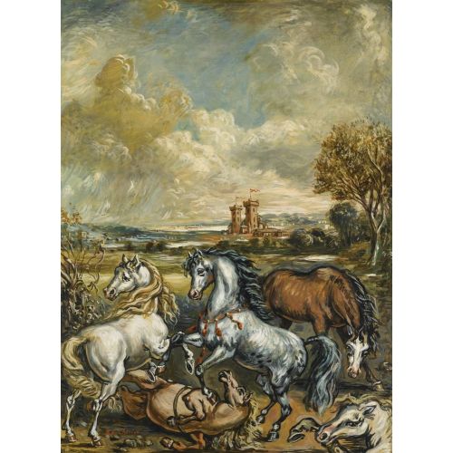 Giorgio De Chirico, Horses Battling In A Landscape