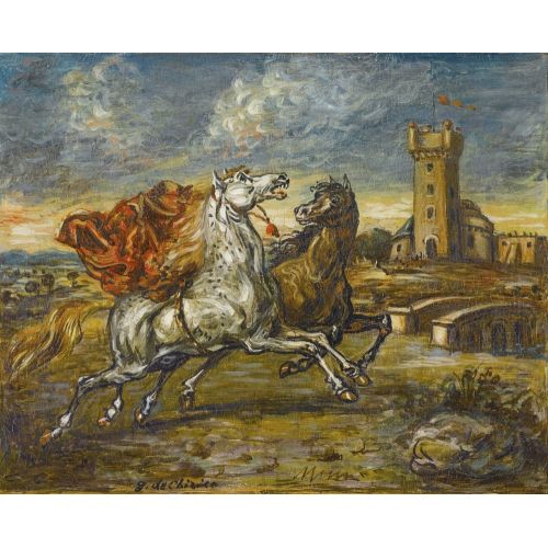 Giorgio De Chirico, Horses Racing Giorgio De Chirico, Horses Racing