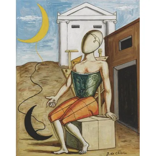 Giorgio De Chirico, Il Poeta Solitario Surrealism Giorgio De Chirico, Il Poeta Solitario Surrealism Art Movements Canvas, Drawing Paper Prints, Reproduction Oil Painting and High