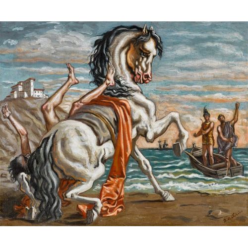 Giorgio De Chirico, Injured Man Falling From His Hors Giorgio De Chirico, Injured Man Falling From His Hors