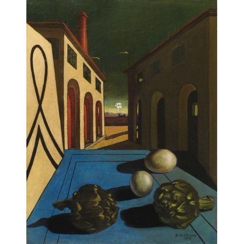 Giorgio De Chirico, Lenigma Della Partenza Surrealism Art Movements Canvas, Drawing Paper Prints, Reproduction Oil Painting and