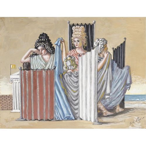 Giorgio De Chirico, Le Vestali Surrealism Art Movements Canvas, Drawing Paper Prints, Reproduction Oil Painting and High