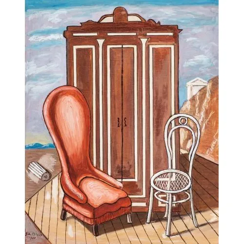 Giorgio De Chirico, Mobili Nella Valle 6 Surrealism Art Movements Canvas, Drawing Paper Prints, Reproduction Oil Painting and