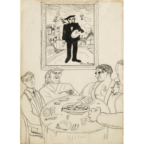Giorgio De Chirico, Picasso İle Serge Ferat, Oettingenli Helen Ve Leopold Survage Yemek Yiyor Giorgio De Chirico, Picasso İle Serge Ferat, Oettingenli Helen Ve Leopold Survage Yemek Yiyor